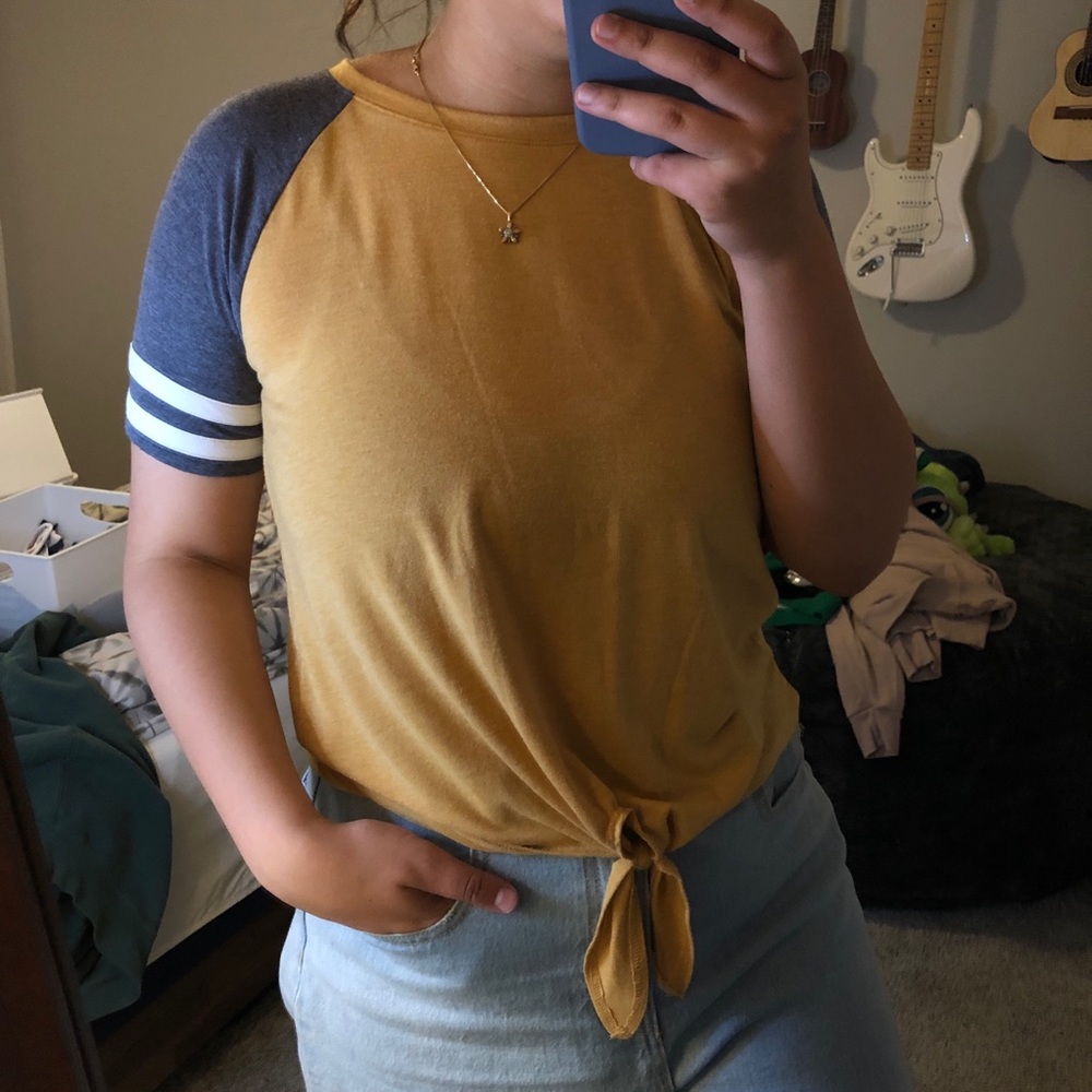 Mustard and Navy Tshirt